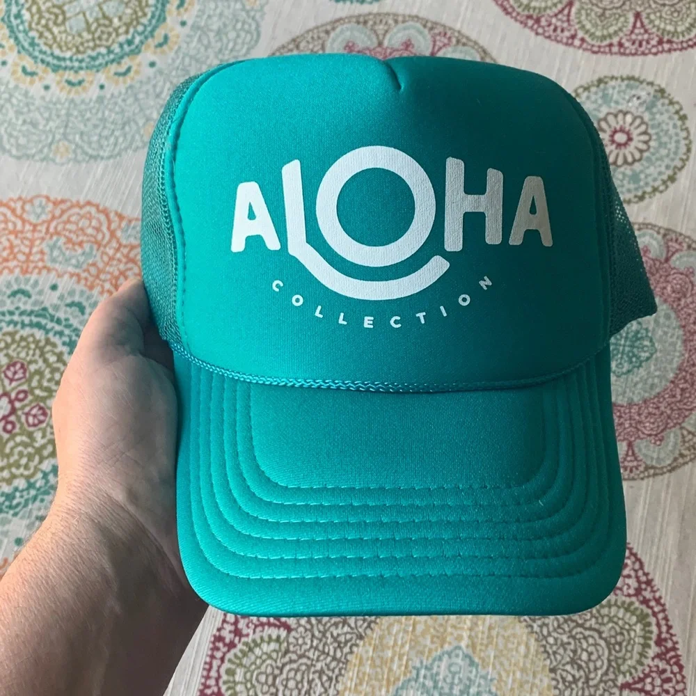 ALOHA Collection Aqua Mesh SnapBack Foam Panel Trucker Cap NWOT - Picture 7 of 7
